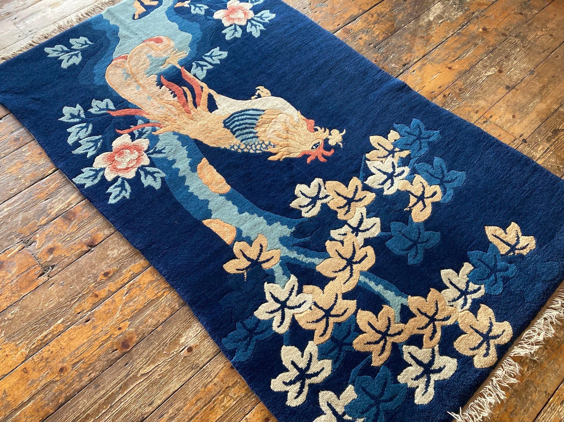 Tapis chinois Pao-Tao 1,52 m x 0,91 m Bon état - En vente à St. Albans, GB