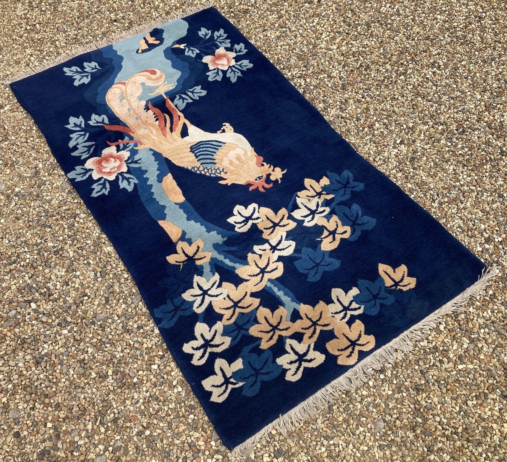 Milieu du XXe siècle Tapis chinois Pao-Tao 1,52 m x 0,91 m en vente