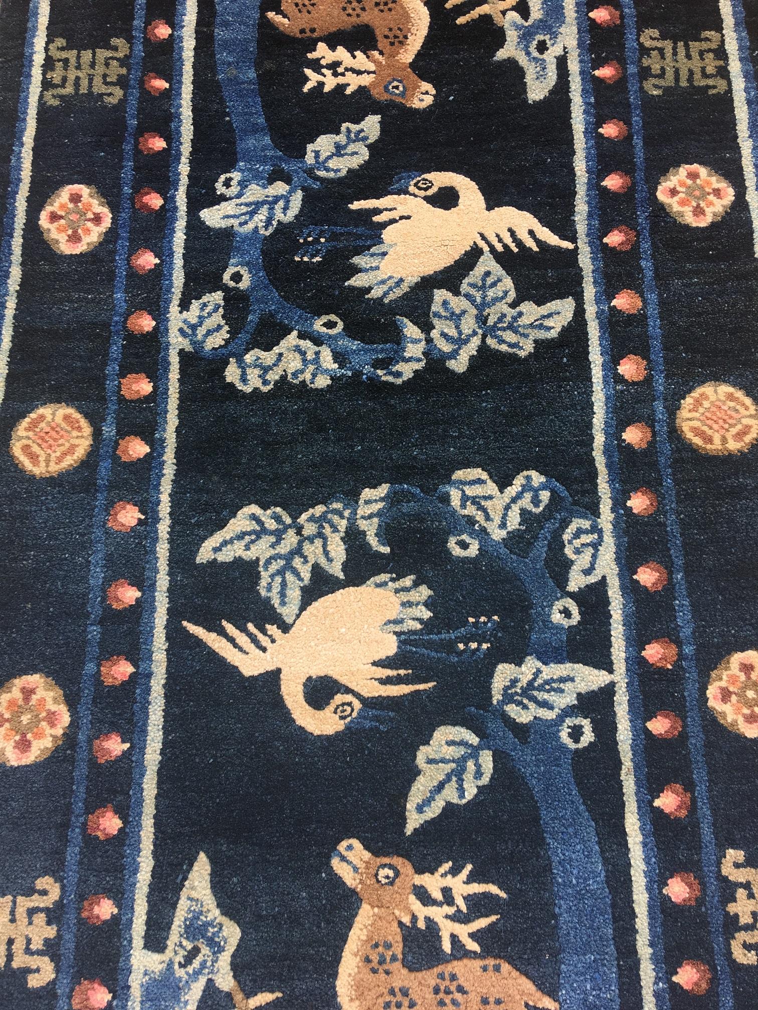 Hand-Woven Vintage Chinese Pao-Tao Rug For Sale