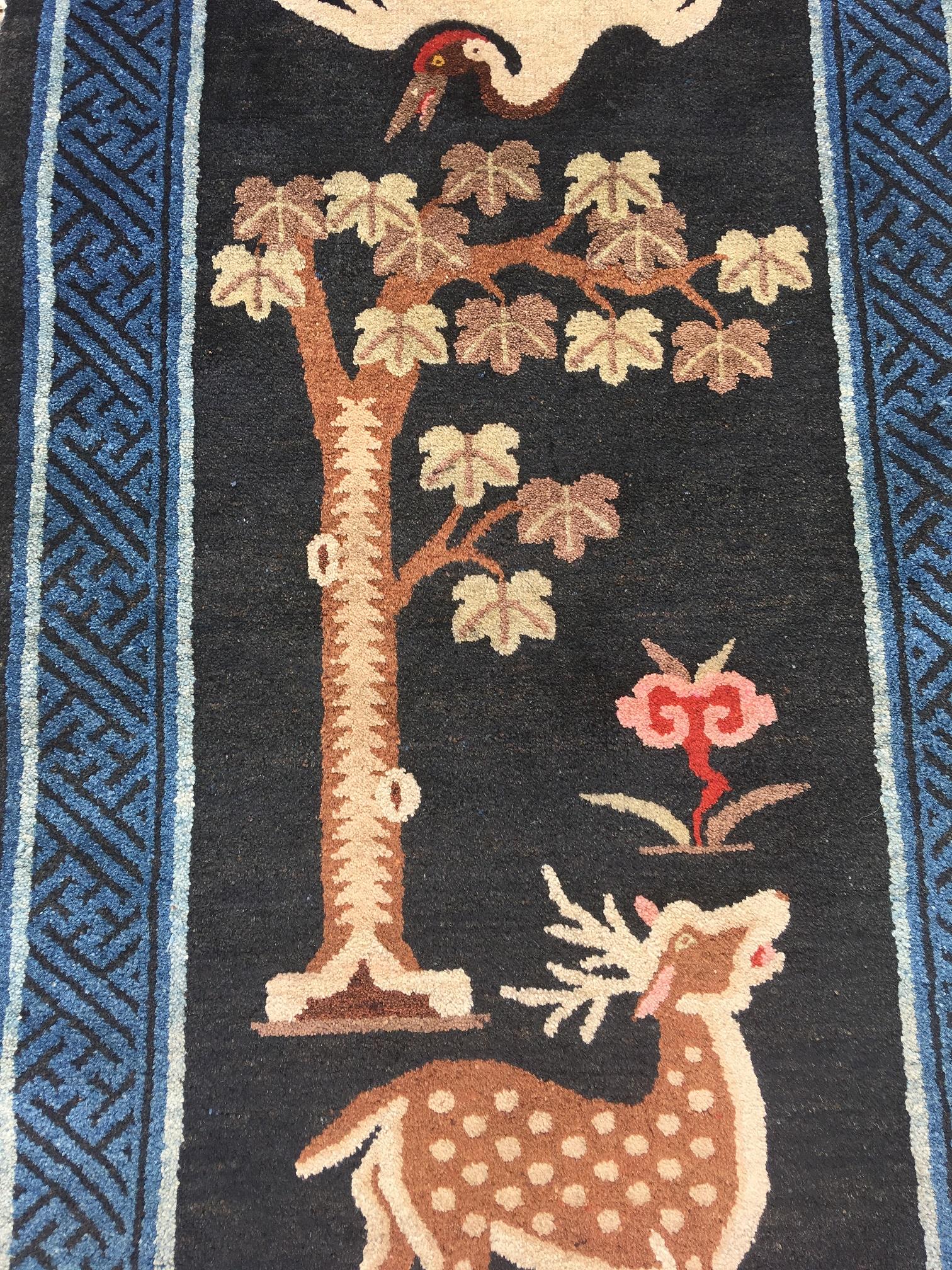 Hand-Woven Vintage Chinese Pao-Tao Rug