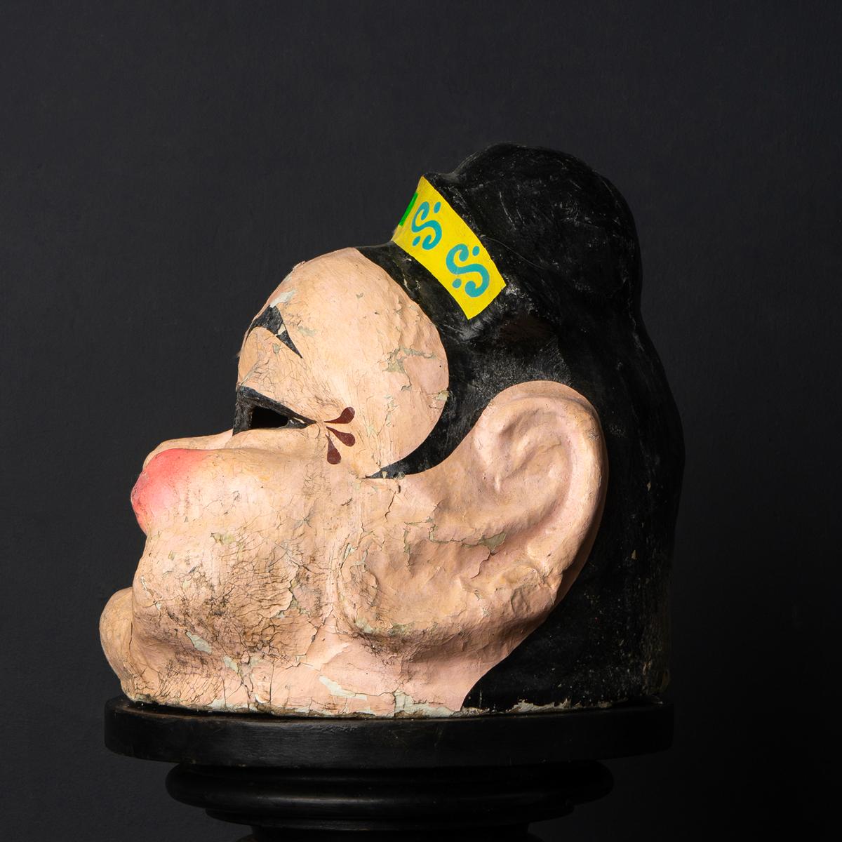Vintage Chinese Paper Maché Full Head Theatrical Face Mask, C. 1970s Theatre In Good Condition In Bristol, GB