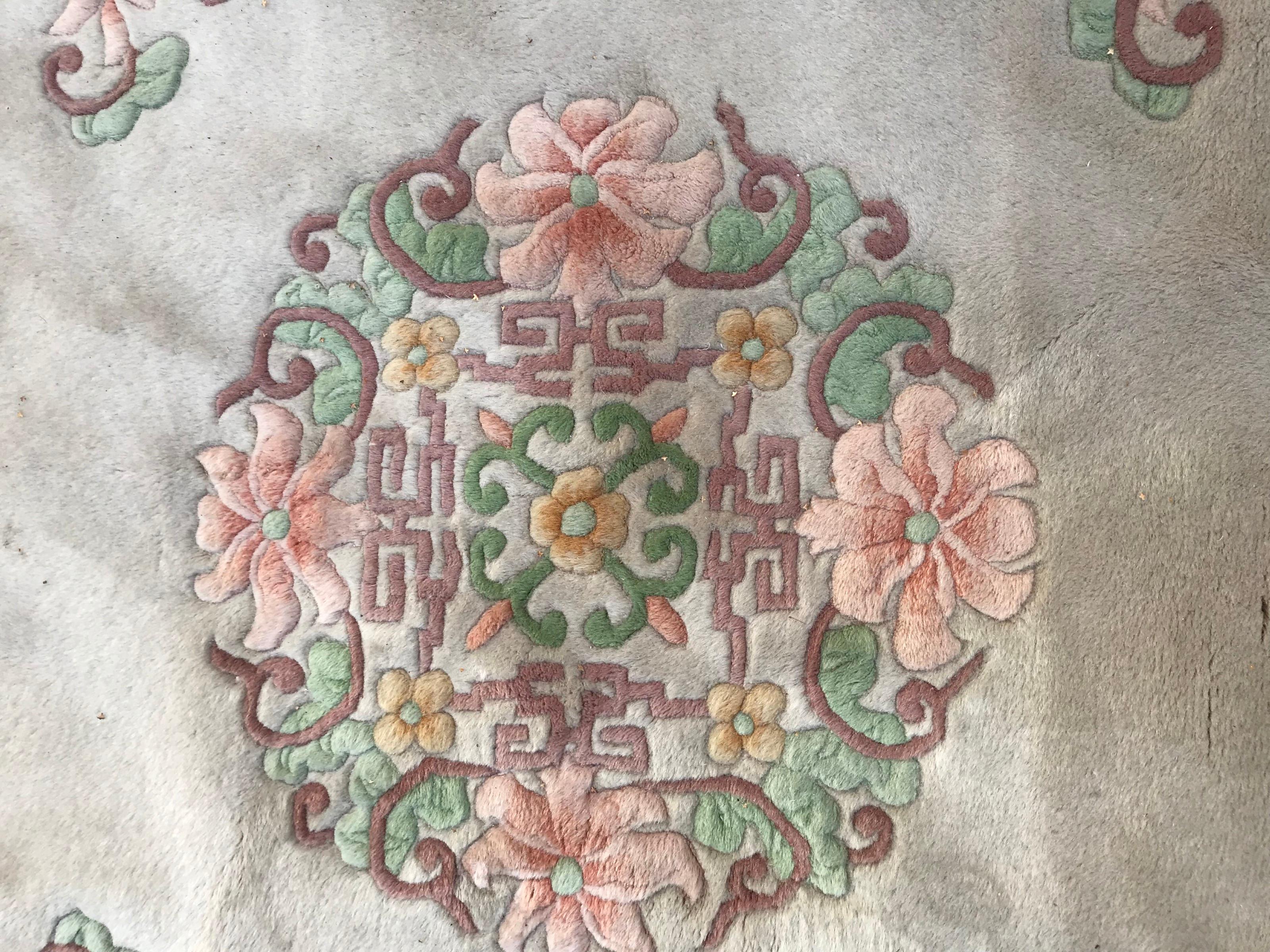 Hand-Knotted Vintage Chinese Pekin Rug For Sale