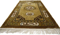 Vintage Chinese Peking Accent Rug with Art Deco Style