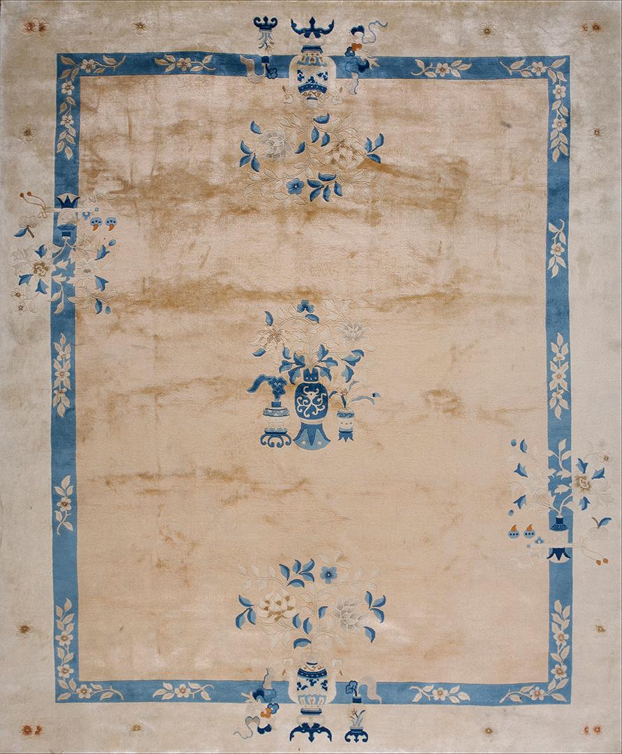 Vintage Chinese Peking Carpet From 1980s ( 8' '' x 9' 8'' - 243 x 294 cm ) For Sale 9