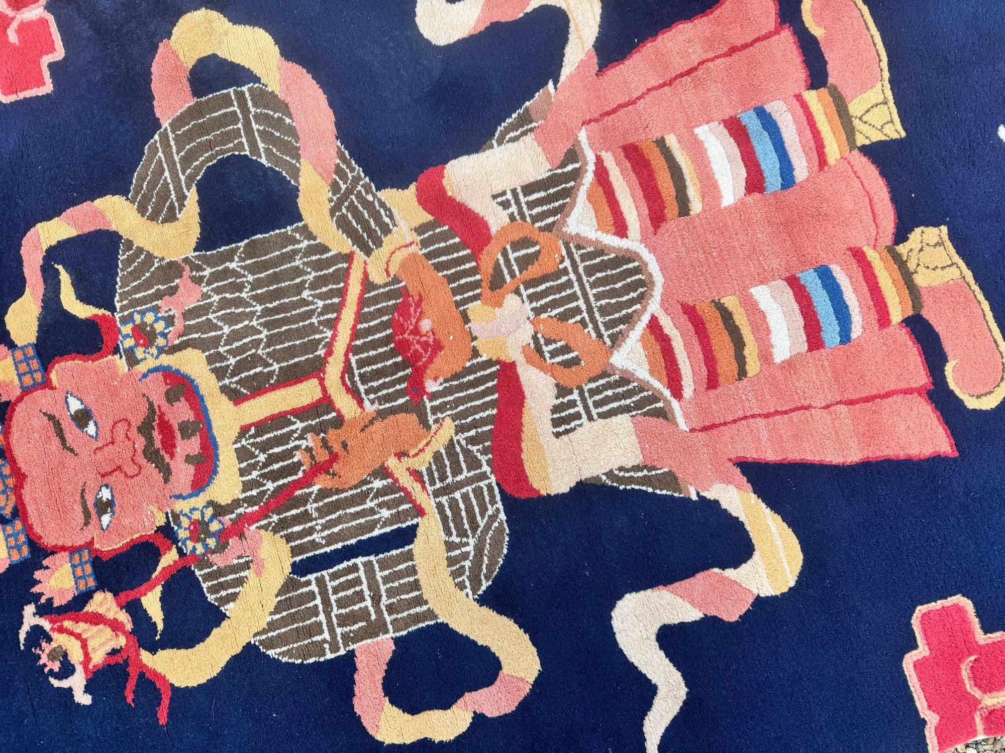 Vintage Chinesisch Peking Teppich 2.43m x 1.27m im Angebot 6