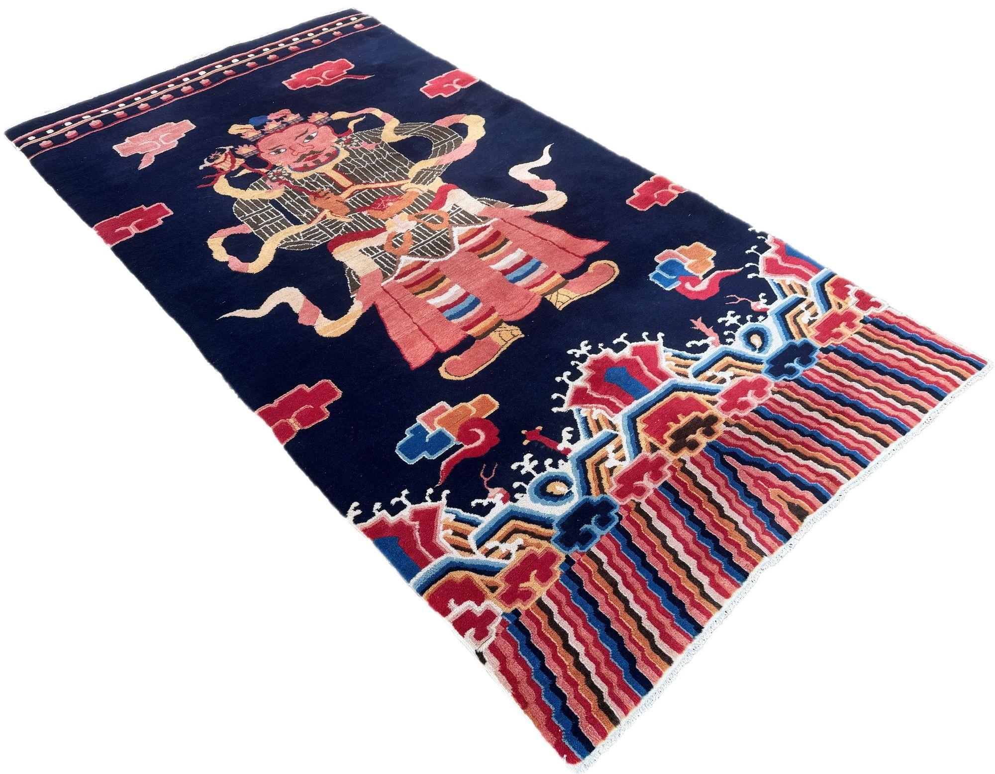 Vintage Chinesisch Peking Teppich 2.43m x 1.27m im Zustand „Gut“ im Angebot in St. Albans, GB