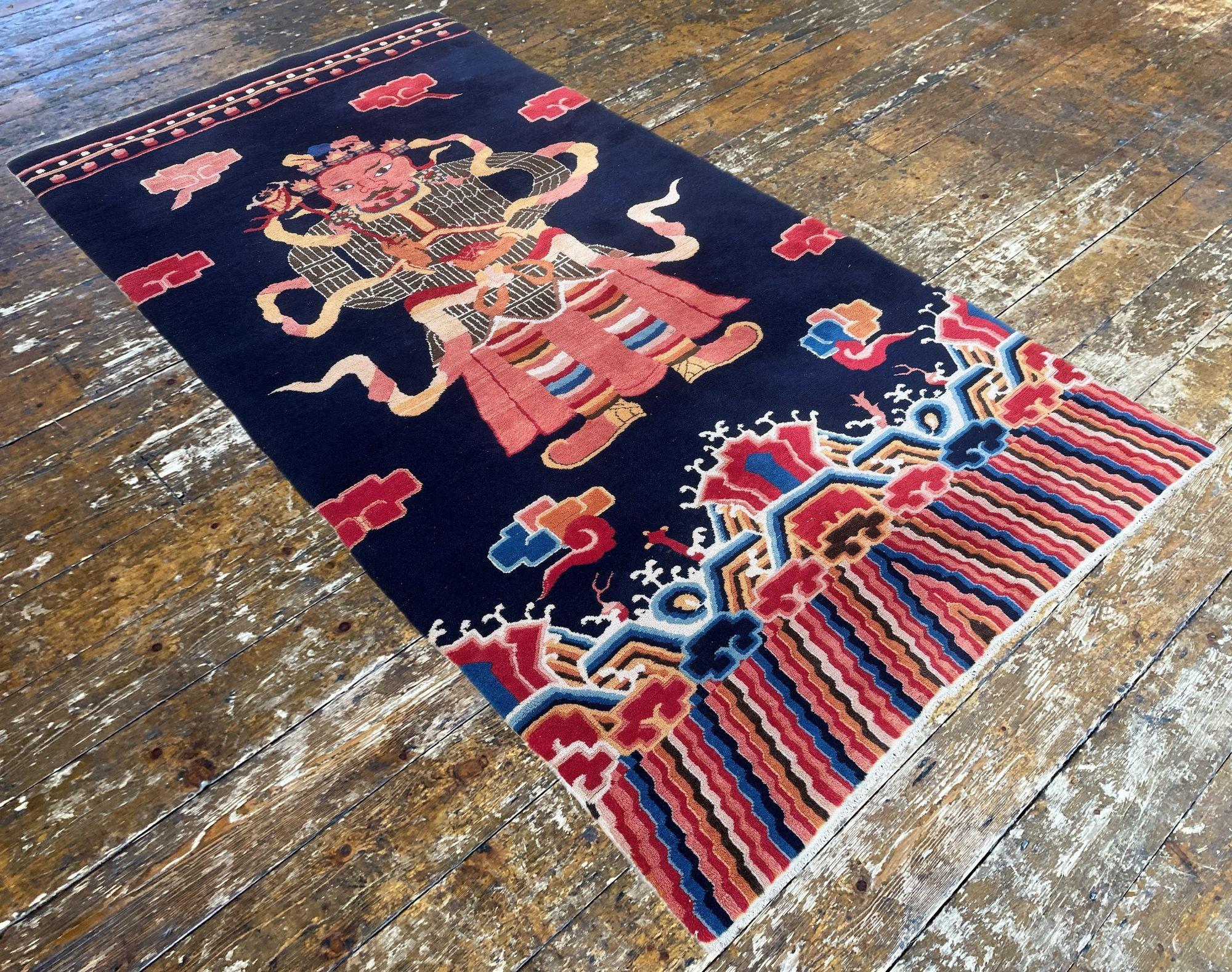 Vintage Chinesisch Peking Teppich 2.43m x 1.27m (Wolle) im Angebot