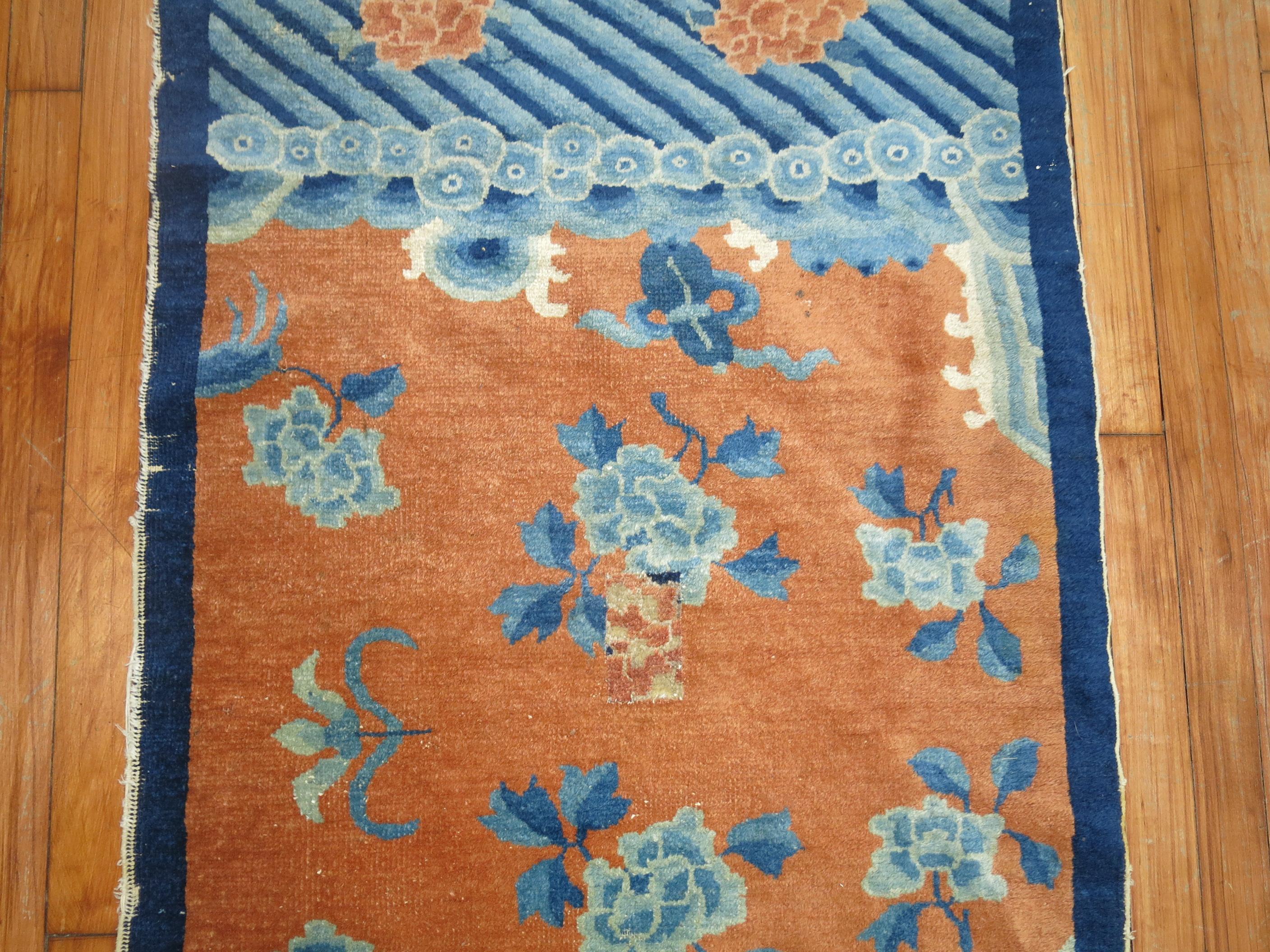 Folk Art Vintage Chinese Peking Rug