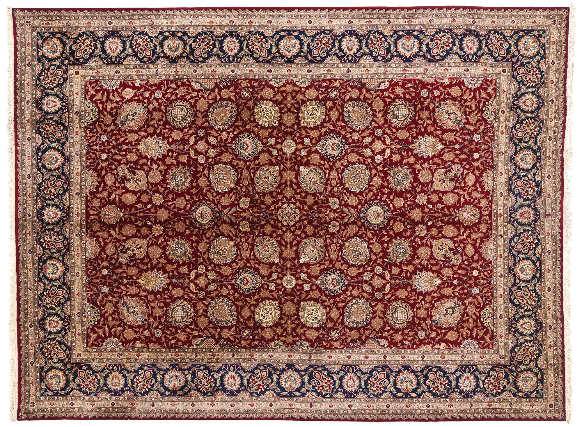 Tapis chinois persan vintage de conception Tabriz de style colonial et fédéral en vente 4