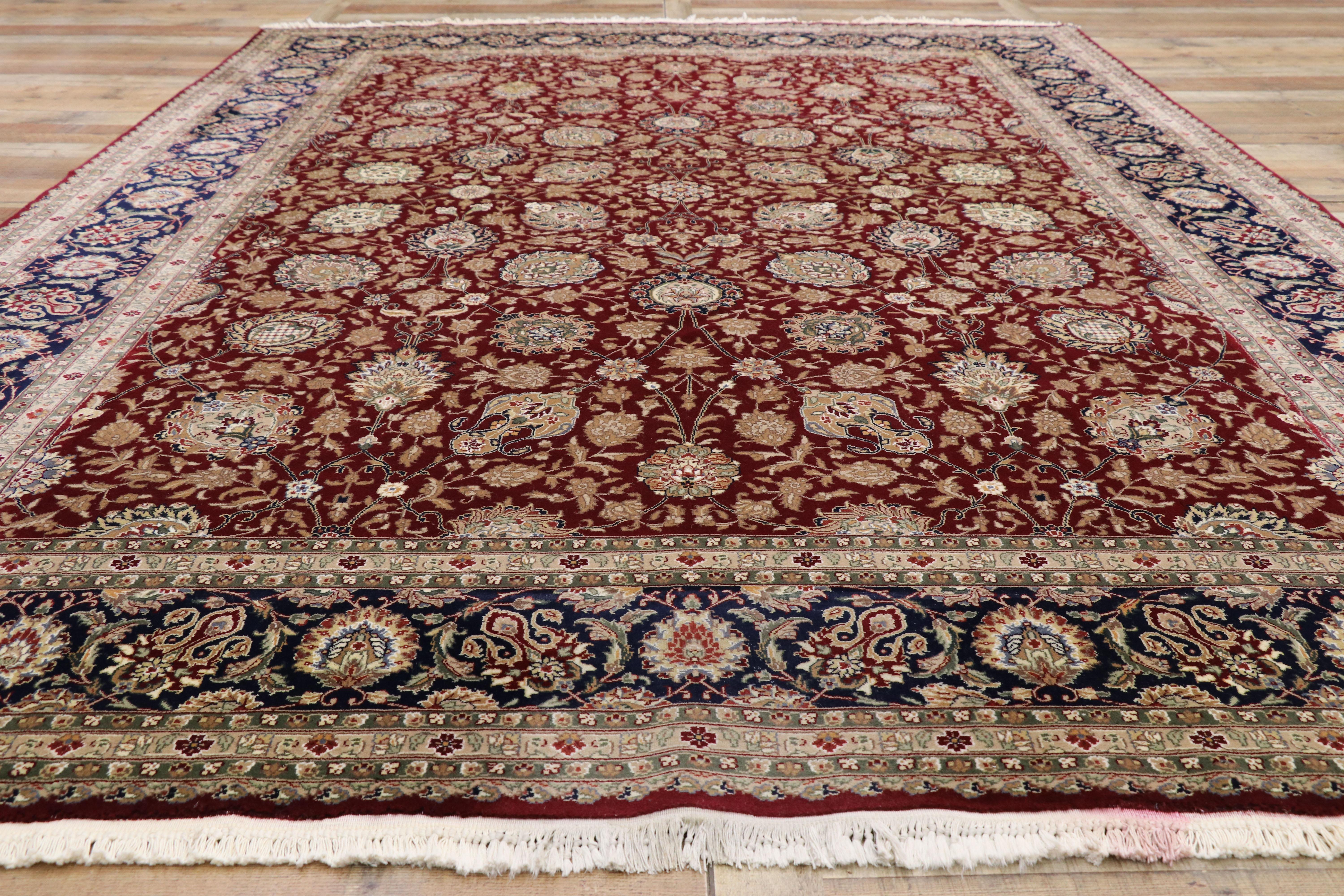 Vintage Chinese Persian Tabriz Design Rug with Colonial and Federal Style For Sale 1