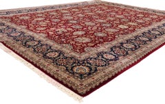 The Imperial Blossom: A Vintage Chinese Tabriz Rug of Regal Grandeur