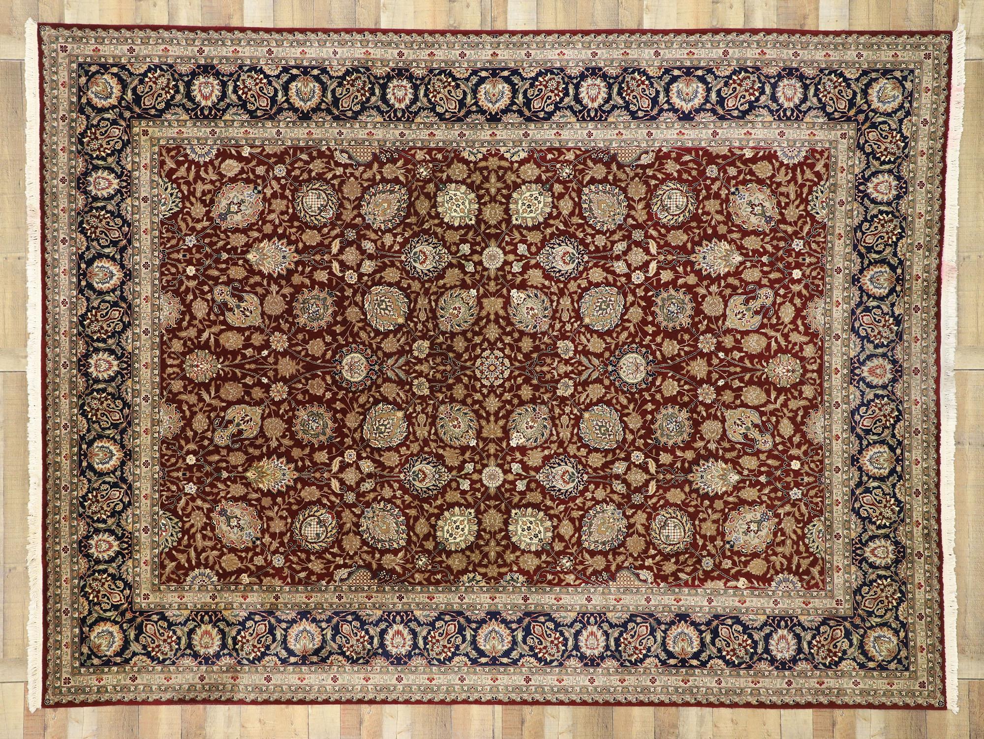 Vintage Chinese Persian Tabriz Design Rug with Colonial and Federal Style For Sale 2