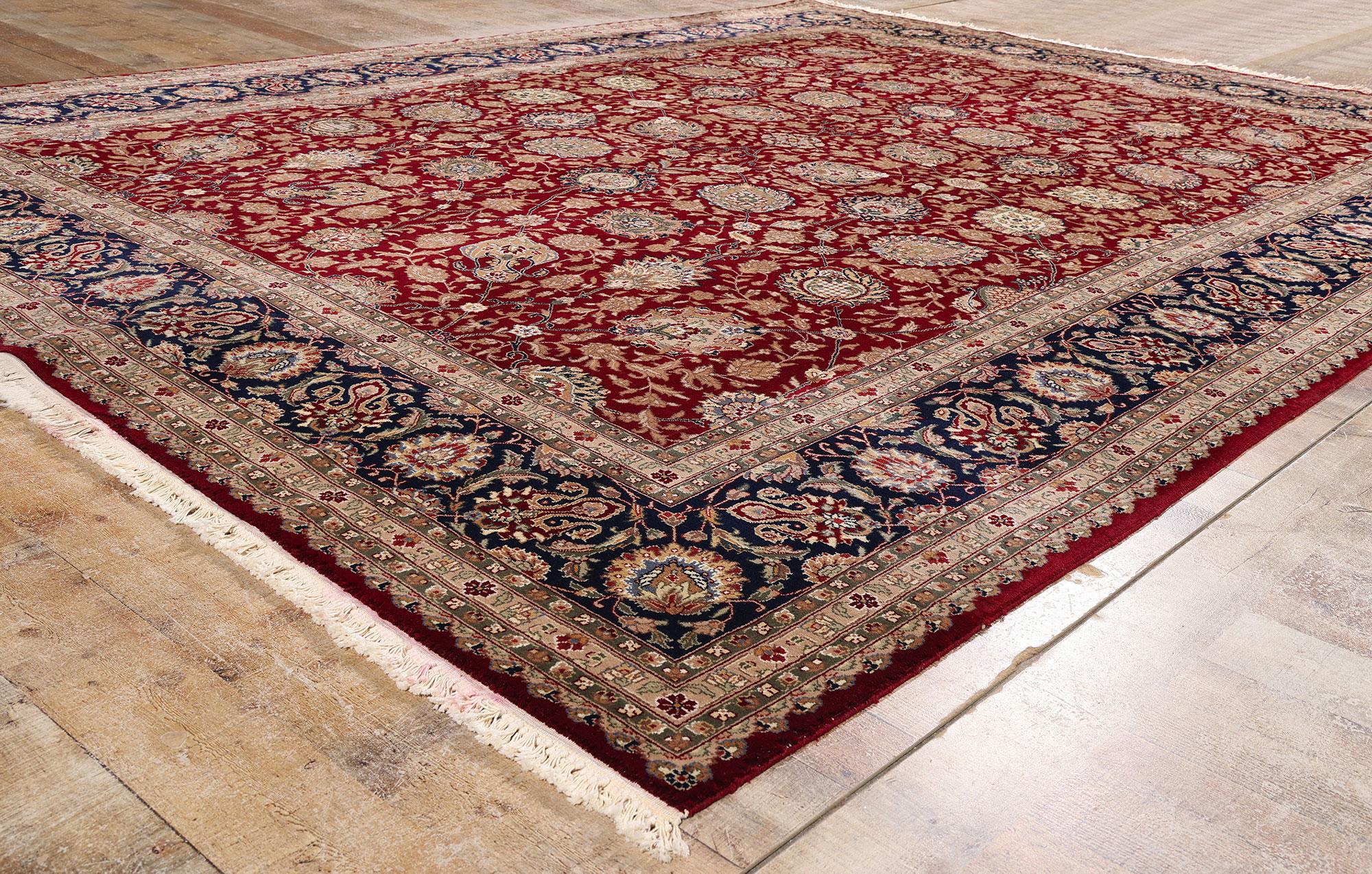 Chinois Tapis chinois persan vintage de conception Tabriz de style colonial et fédéral en vente