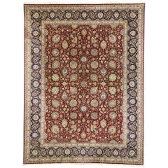 Retro Chinese Persian Tabriz Design Rug with Colonial and Federal Style