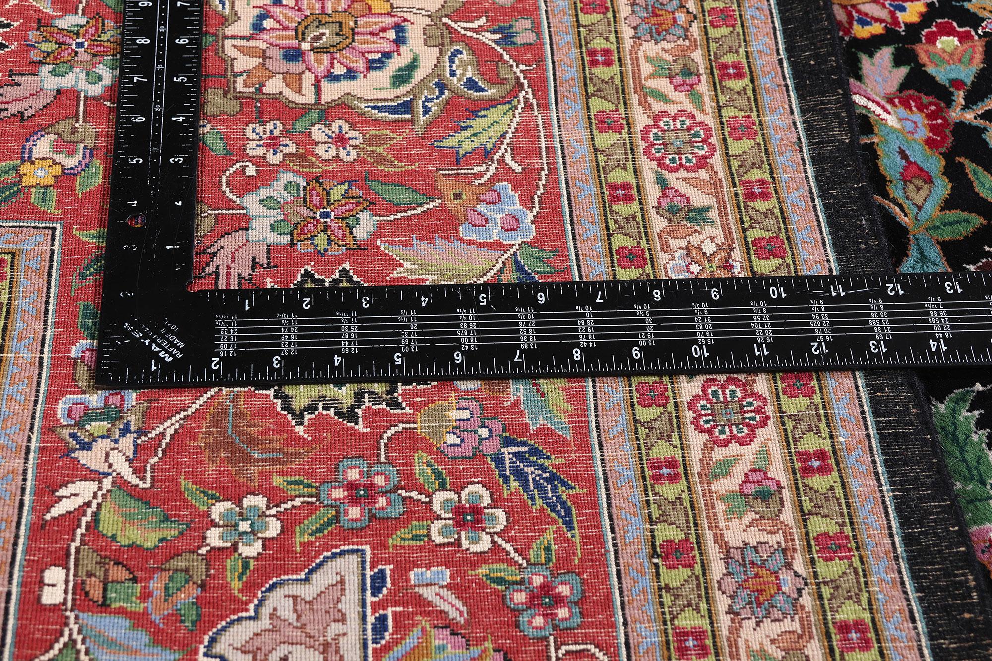 Vintage Chinesisch Persisch Tabriz Design Teppich mit viktorianischen Barock-Stil im Angebot 1
