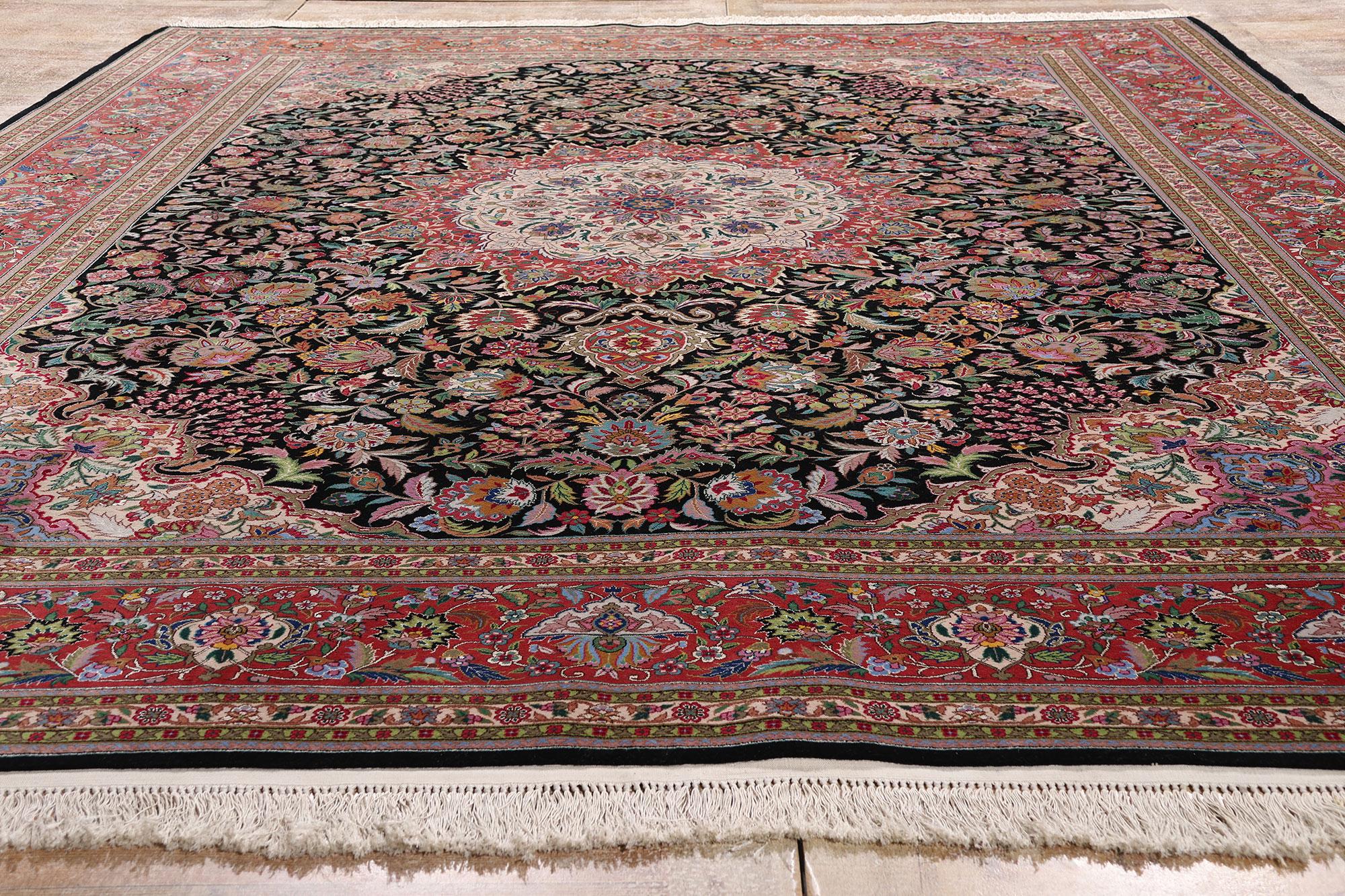 Vintage Chinesisch Persisch Tabriz Design Teppich mit viktorianischen Barock-Stil (Handgeknüpft) im Angebot
