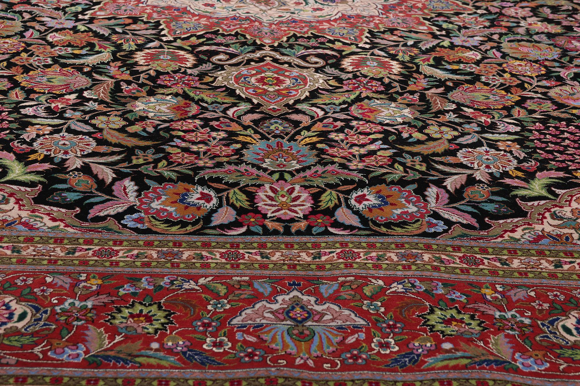 Vintage Chinesisch Persisch Tabriz Design Teppich mit viktorianischen Barock-Stil im Zustand „Gut“ im Angebot in Dallas, TX