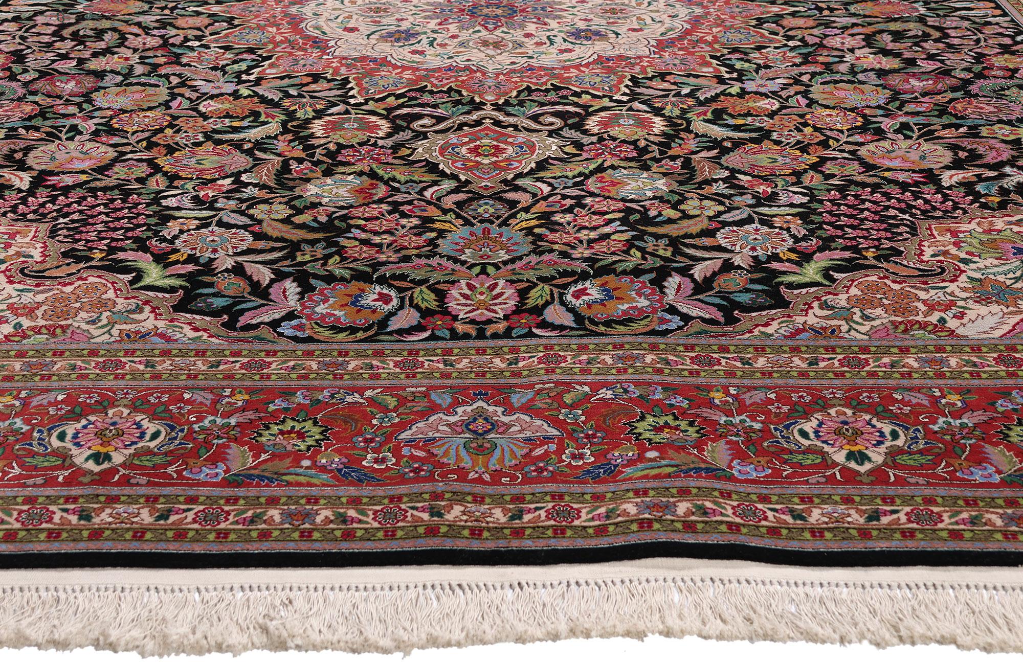 Vintage Chinesisch Persisch Tabriz Design Teppich mit viktorianischen Barock-Stil (20. Jahrhundert) im Angebot