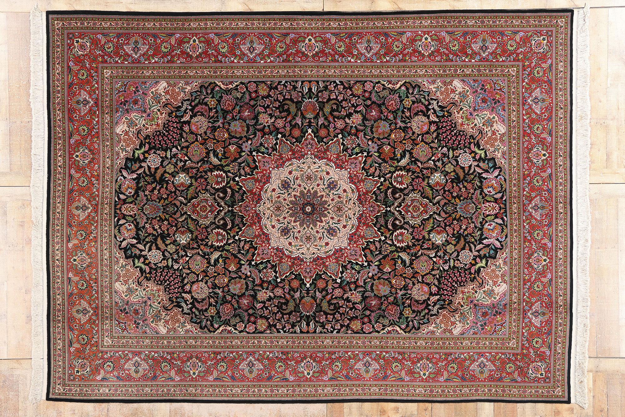 Vintage Chinesisch Persisch Tabriz Design Teppich mit viktorianischen Barock-Stil im Angebot 2