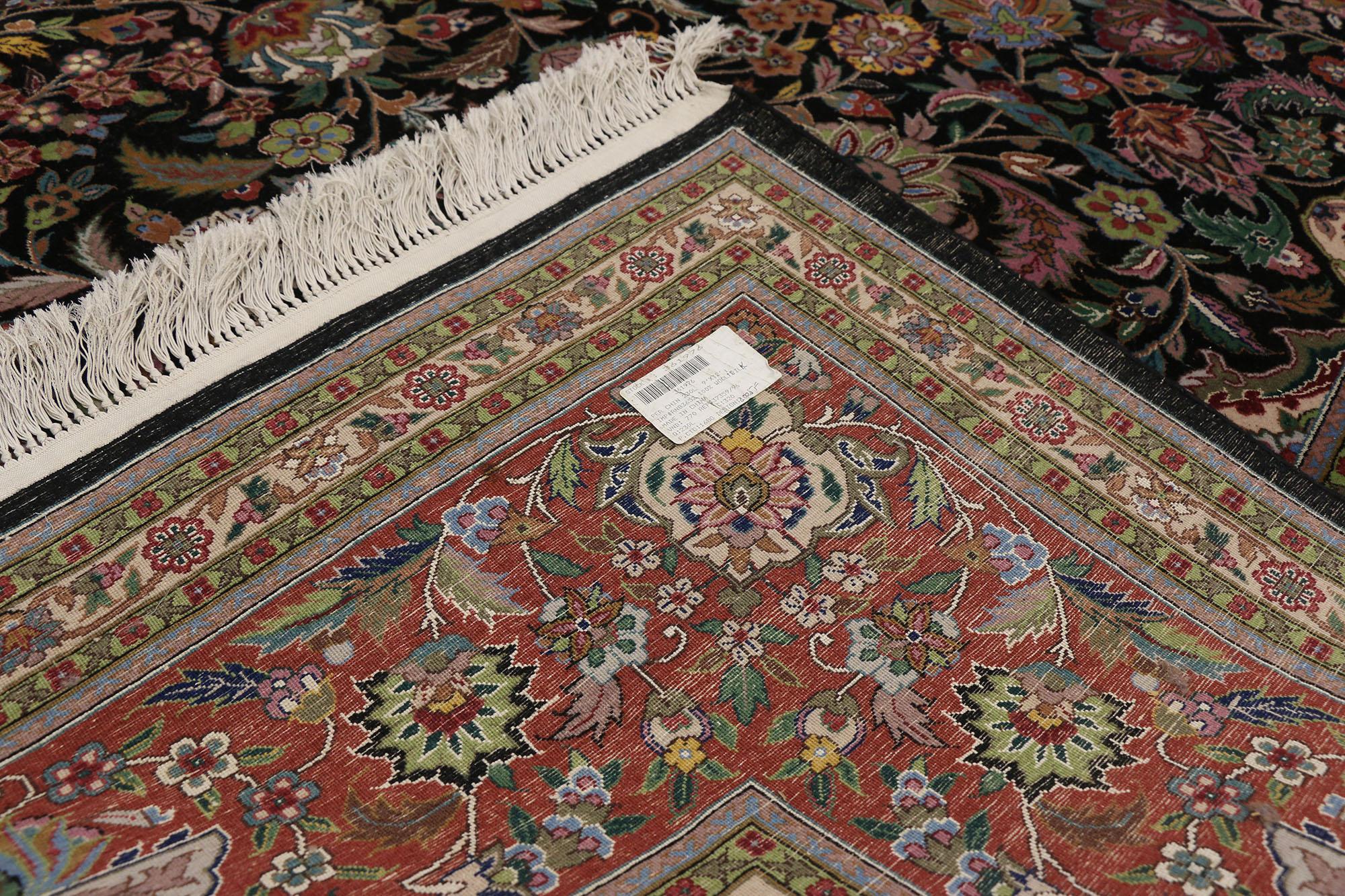 Vintage Chinesisch Persisch Tabriz Design Teppich mit viktorianischen Barock-Stil (Handgeknüpft) im Angebot