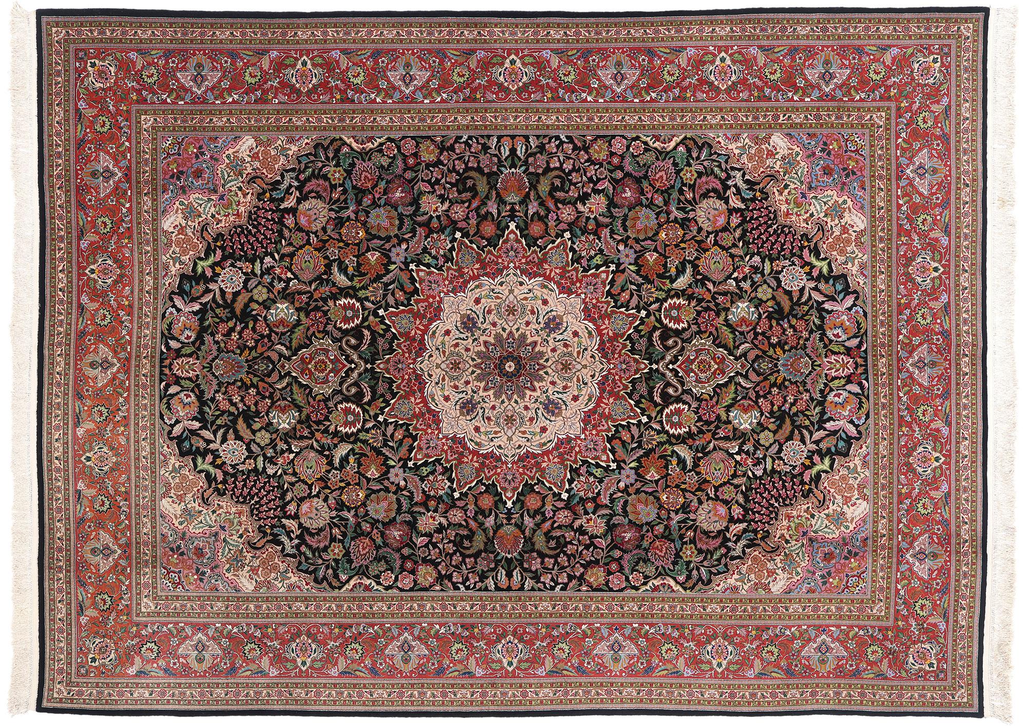 Vintage Chinesisch Persisch Tabriz Design Teppich mit viktorianischen Barock-Stil im Angebot 3