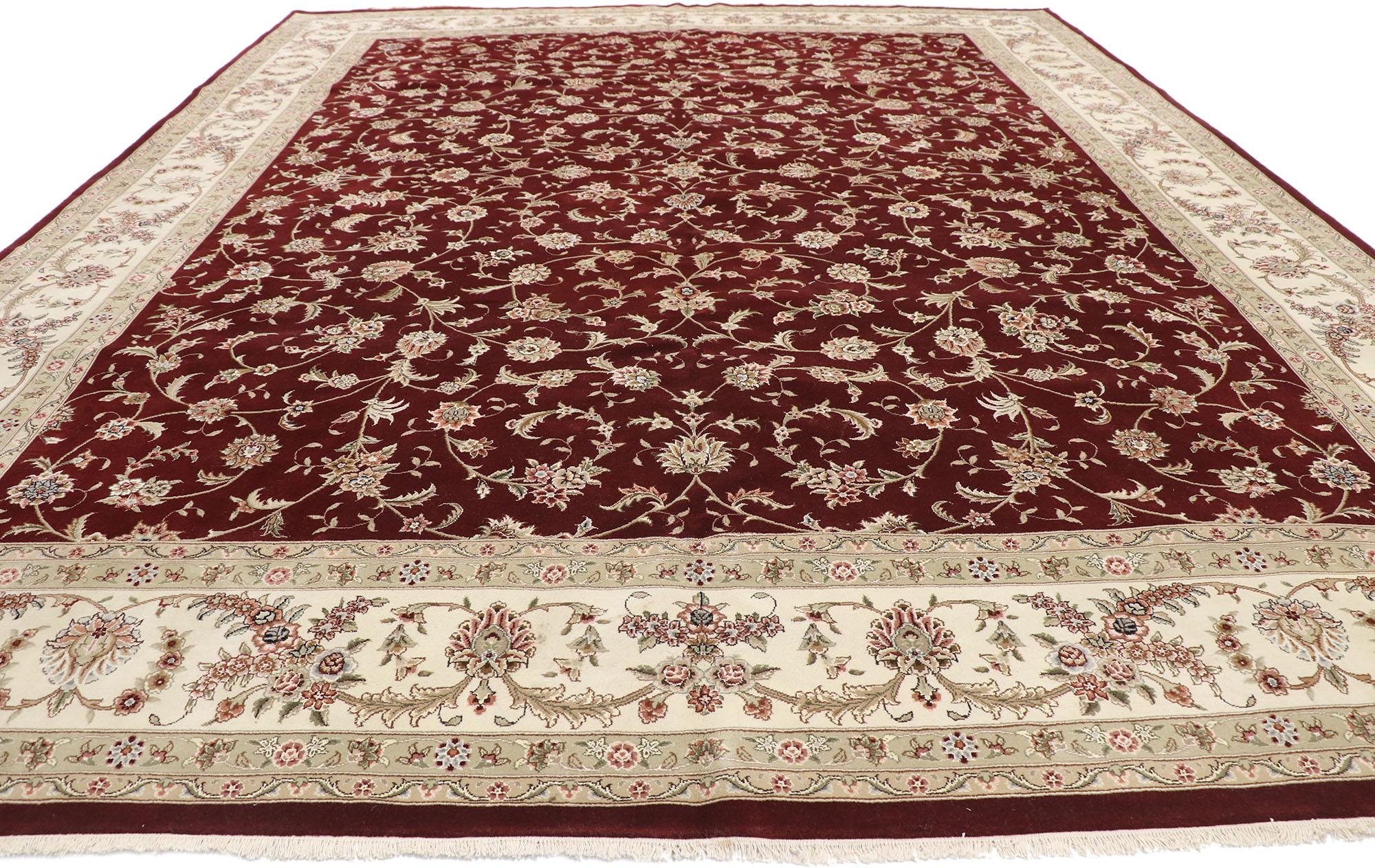 Hand-Knotted Vintage Chinese Persian Tabriz Traditional Style Rug For Sale