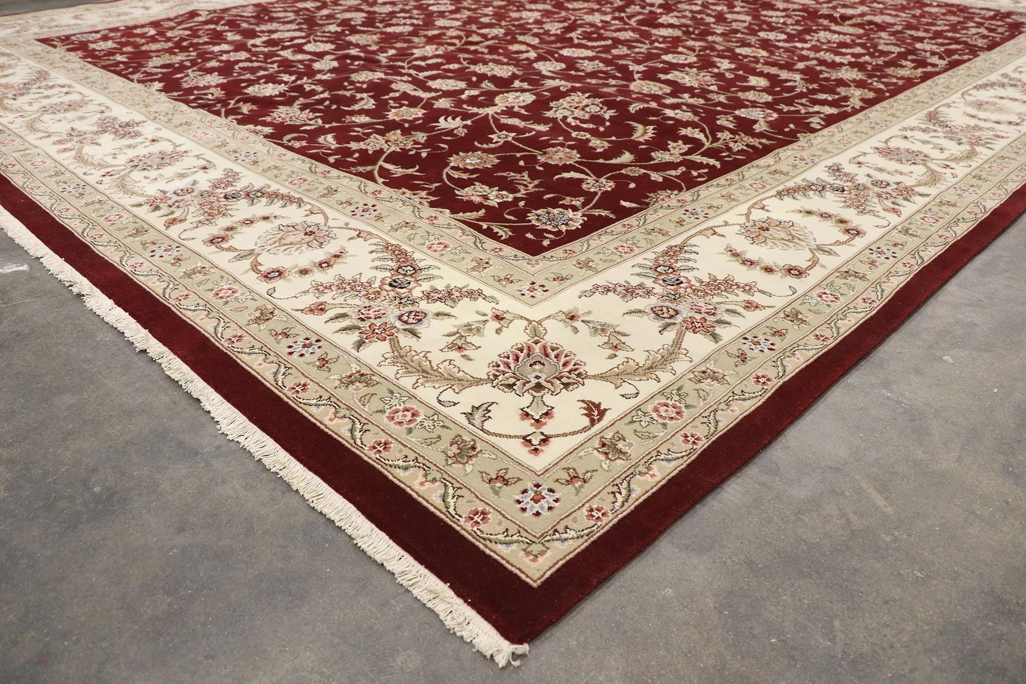 Wool Vintage Chinese Persian Tabriz Traditional Style Rug For Sale