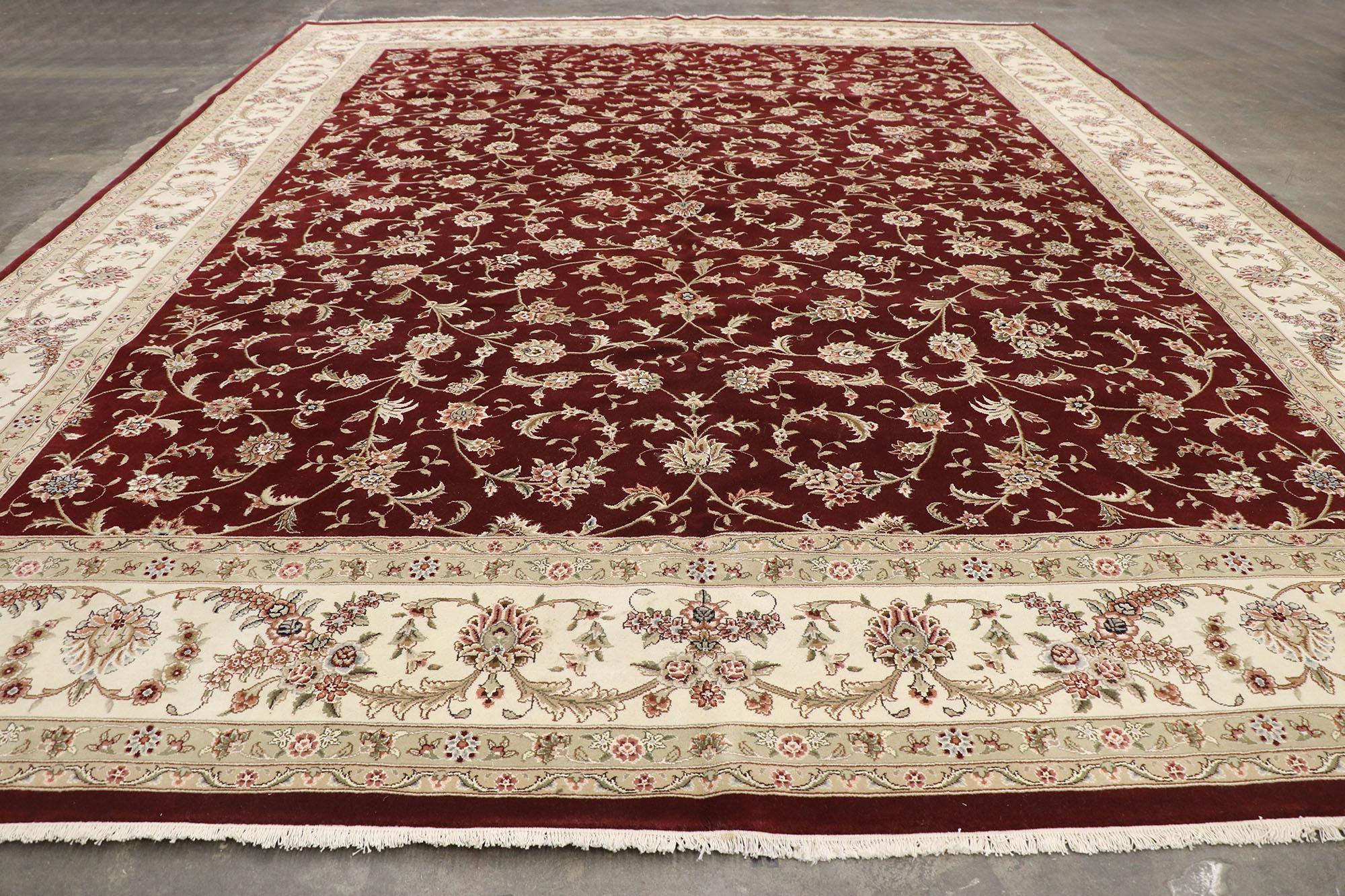 Vintage Chinese Persian Tabriz Traditional Style Rug For Sale 1