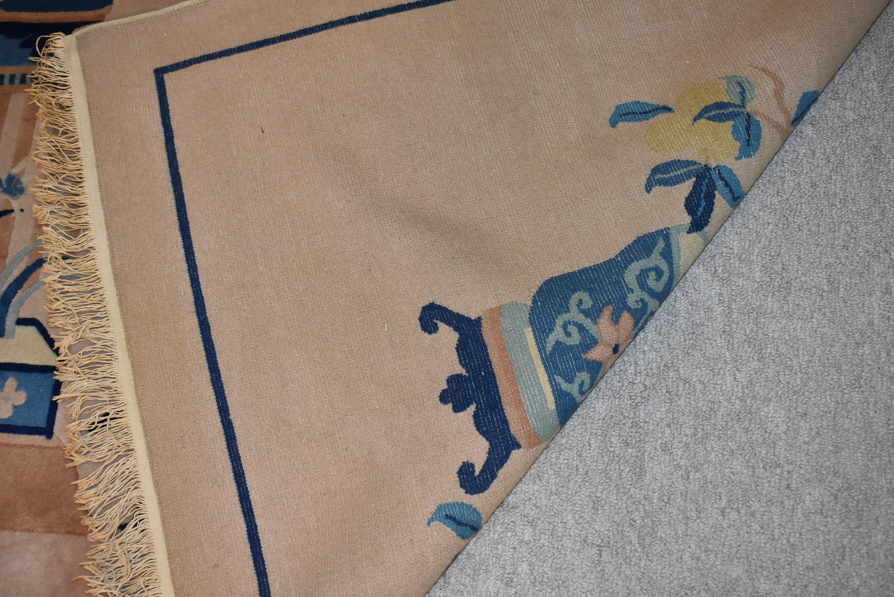 Vintage Chinese Pictorial Wool Rug For Sale 1