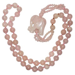 Vintage Chinese Pink Quartz Necklace