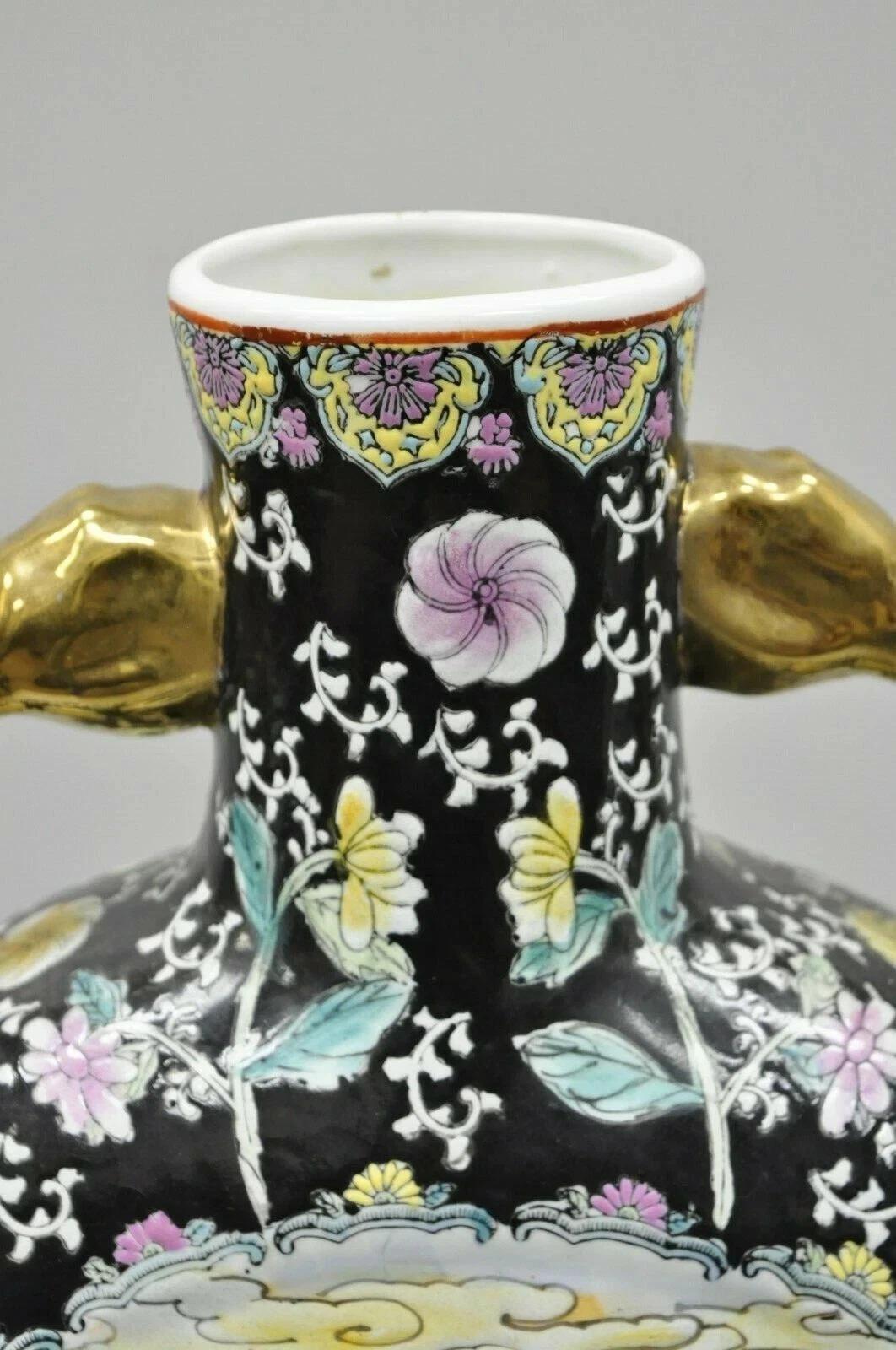 XX secolo Vaso di fiori in porcellana cinese d'epoca a doppio manico, grande 19