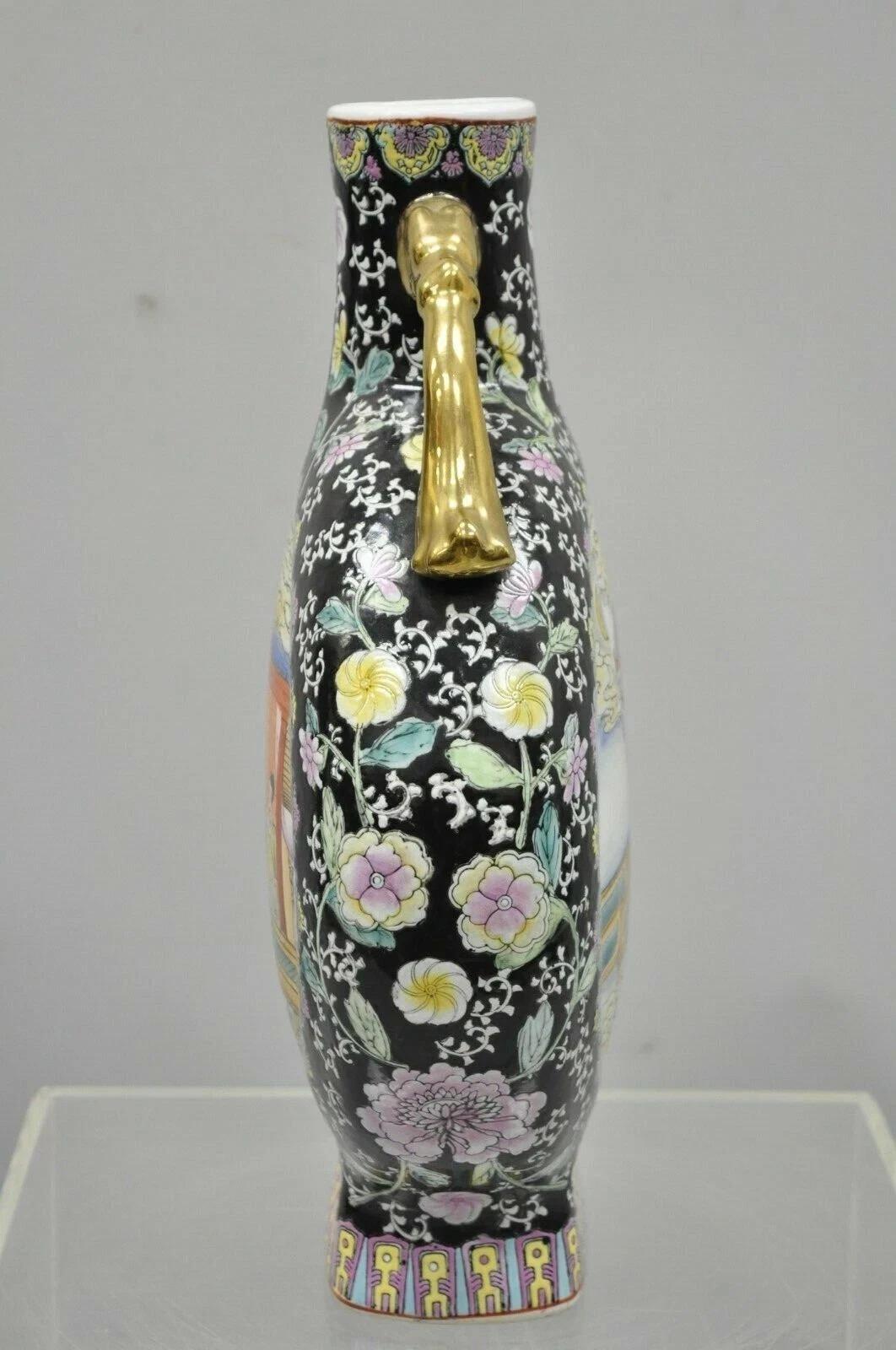 Vaso di fiori in porcellana cinese d'epoca a doppio manico, grande 19