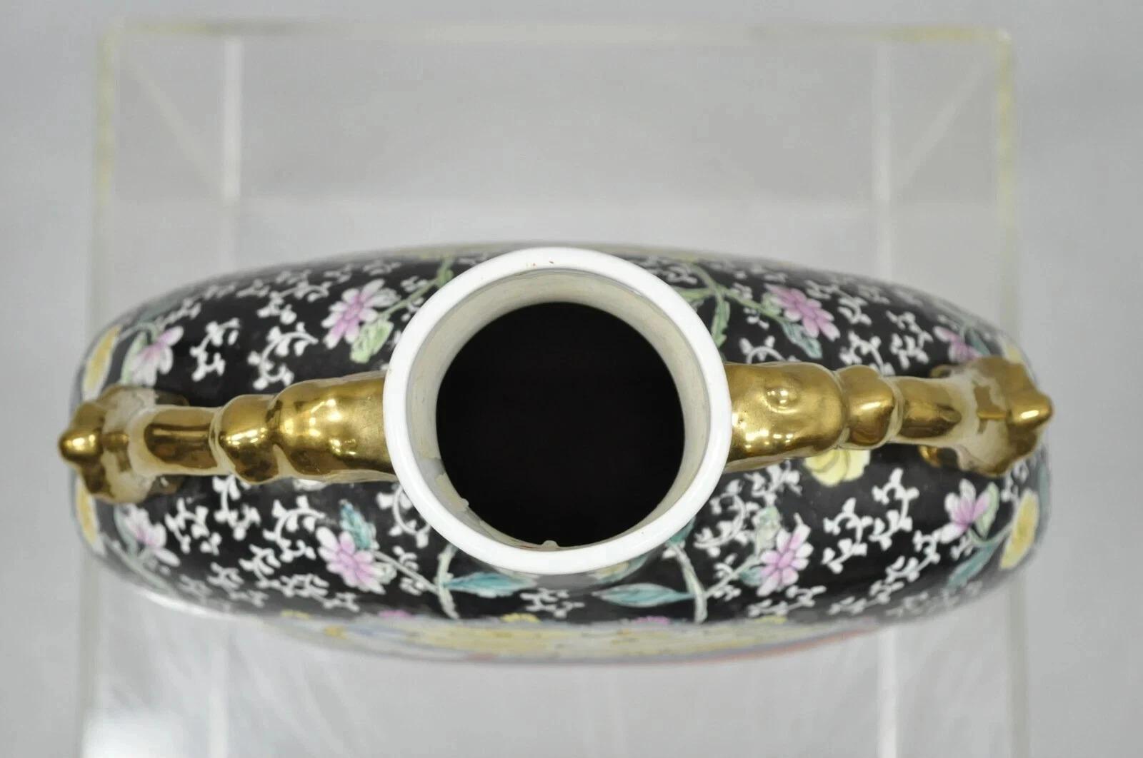 Vaso di fiori in porcellana cinese d'epoca a doppio manico, grande 19