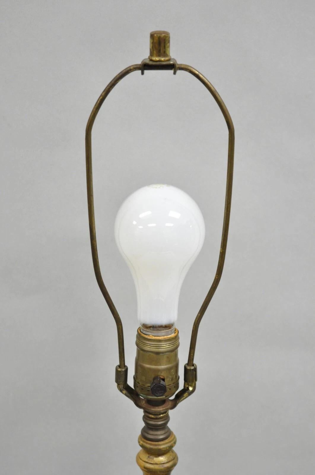 Vintage Chinese Porcelain Enamel Bronze Lacquered Cloisonne Champleve Table Lamp (20. Jahrhundert) im Angebot