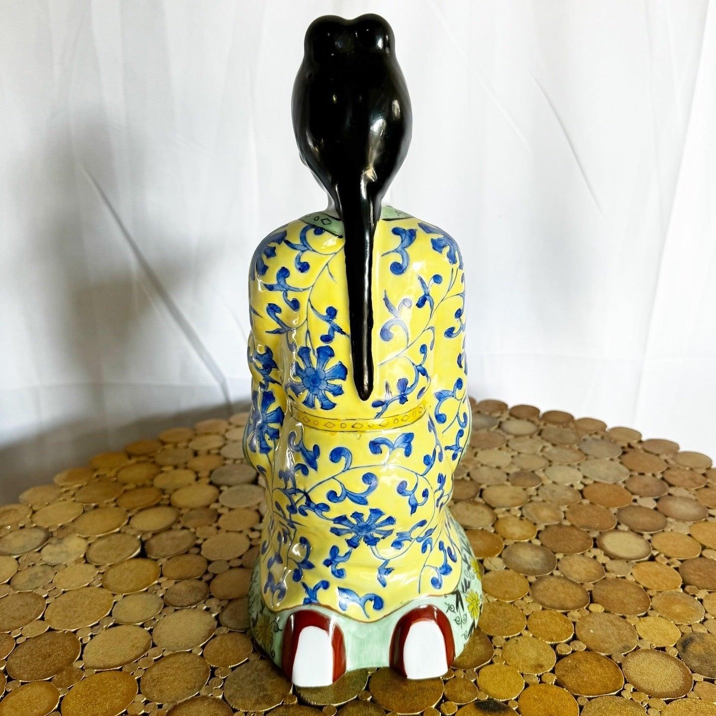20th Century Vintage Chinese Porcelain Imperial Servant Sculptures - Set of 2 For Sale