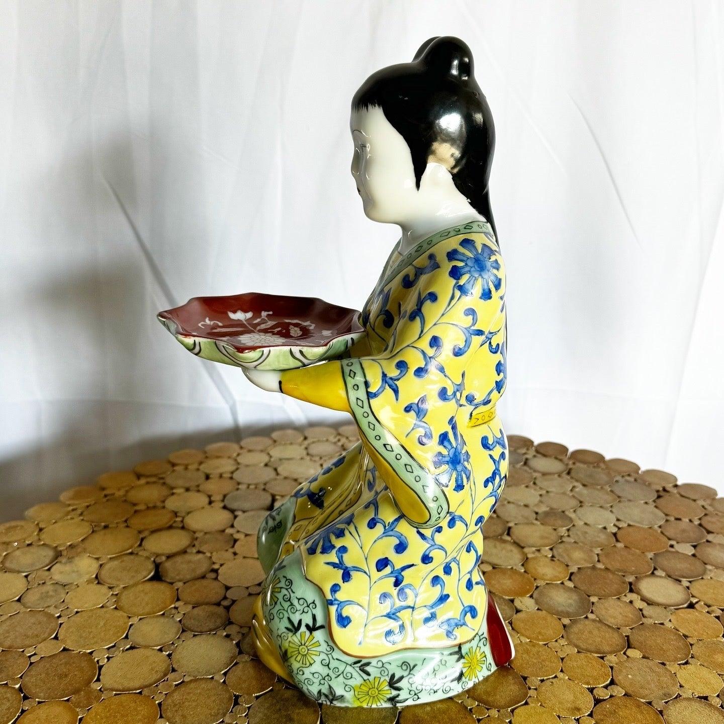 Vintage Chinese Porcelain Imperial Servant Sculptures - Set of 2 For Sale 2