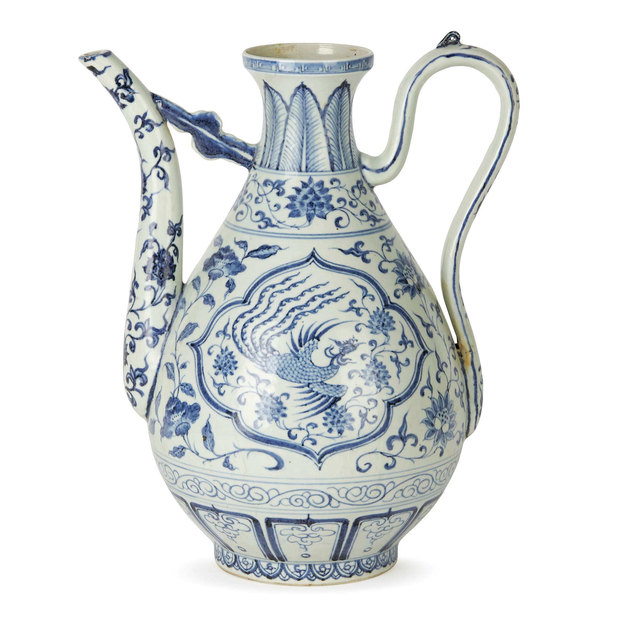 Glazed Vintage Chinese Porcelain Ewer, 20th Century