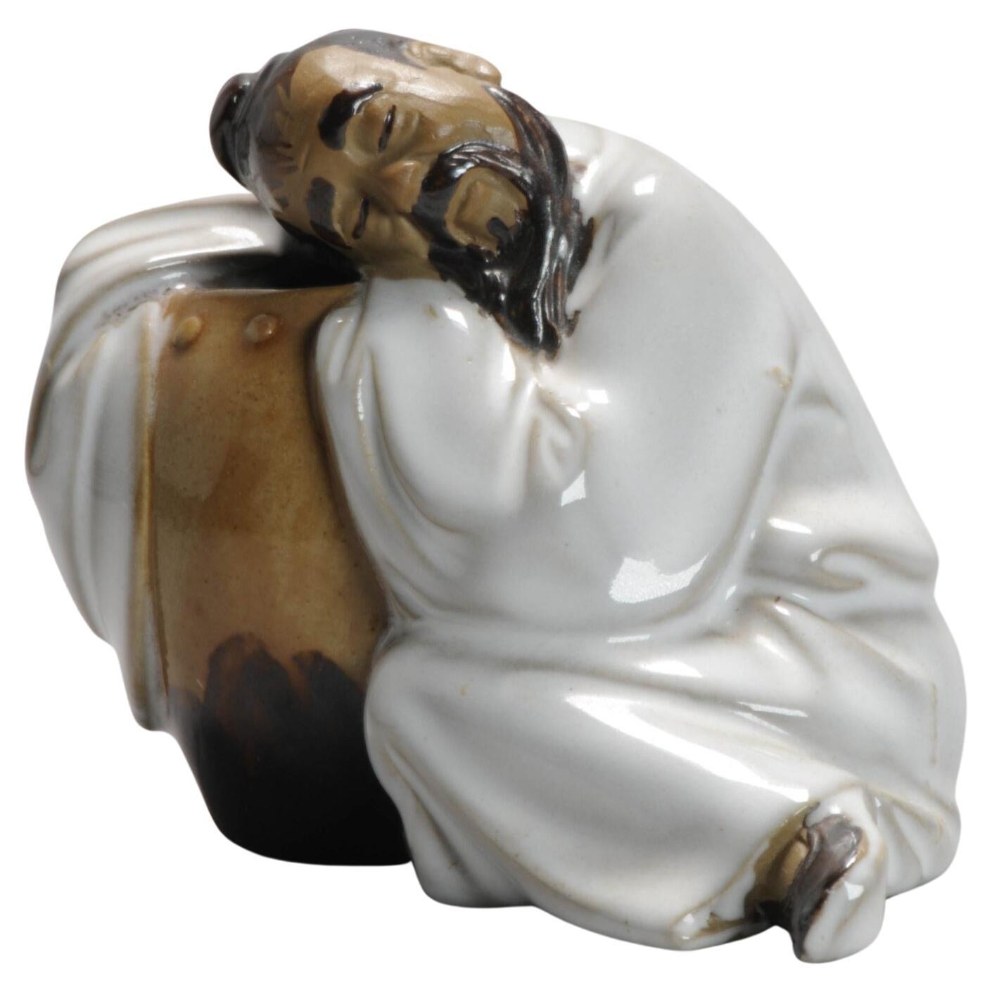 Figura PROC Li BAi Shiwan in porcellana cinese d'epoca, anni 1990/80