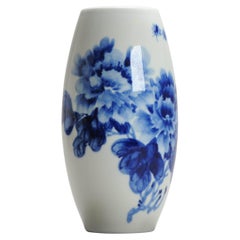 Vintage Chinese Porcelain PROC Liling Flower Insects Vase Underglaze, 20th C.