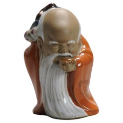 Figura di porcellana cinese d'epoca PROC Shou Lao Shiwan, anni 1990/80