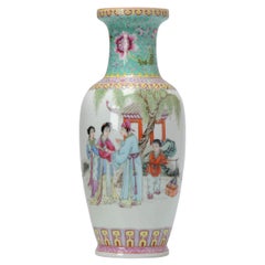 Vaso PROC in porcellana cinese vintage con figure di pagode Cina, 1989 o precedente