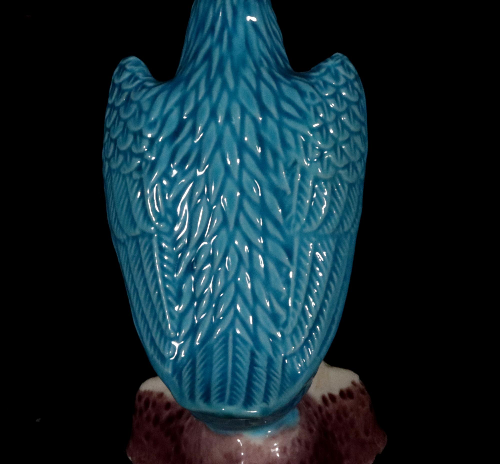 Vintage Chinese Porcelain Turquoise Pair of Indian Runner Ducks For Sale 1