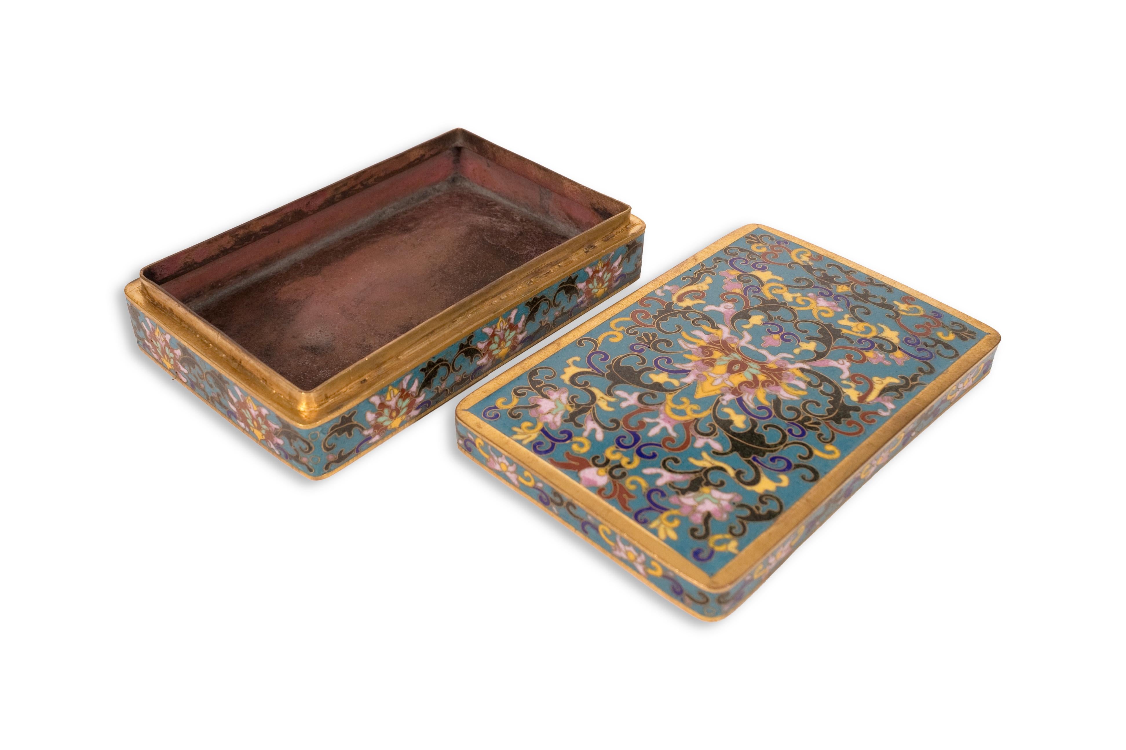 Vintage Chinese Qing Dynasty Schreibtisch oder Kalligraphie Set Cloisonne asiatischen Gelehrten im Angebot 8