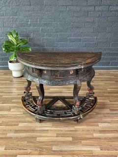Vintage Chinese Qing Dynasty Style Hand-Carved Console or Altar Table w/ Foo Dog