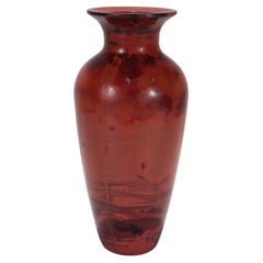 Vintage Chinese Realgar Peking Glass Baluster Vase