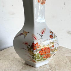Vintage Chinese Red Flower Porcelain Vase