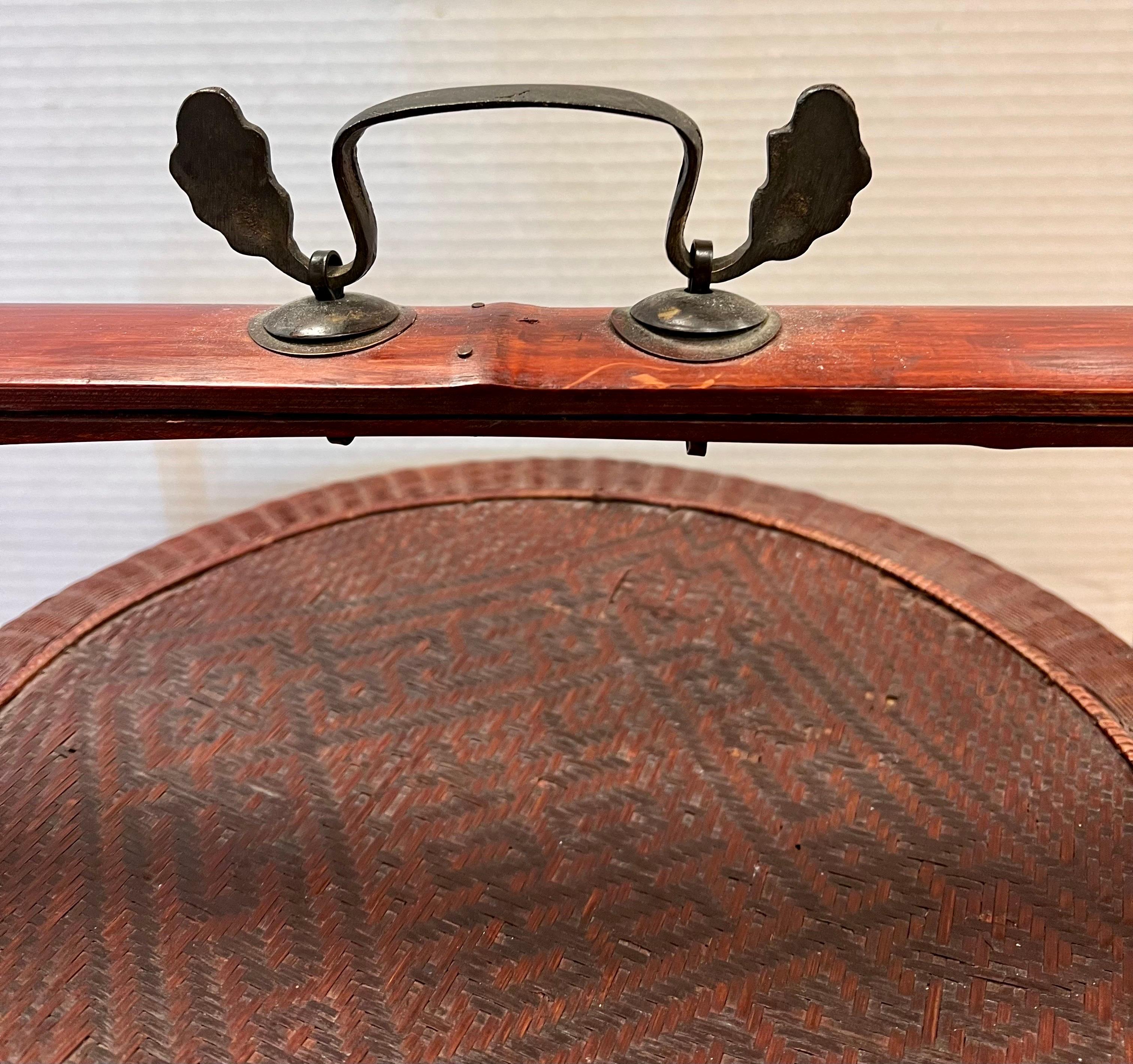 Stunning and coveted three tiered vintage Chinese wedding basket with lovely side handle carvings. Very unusual. A discussion piece, no doubt.