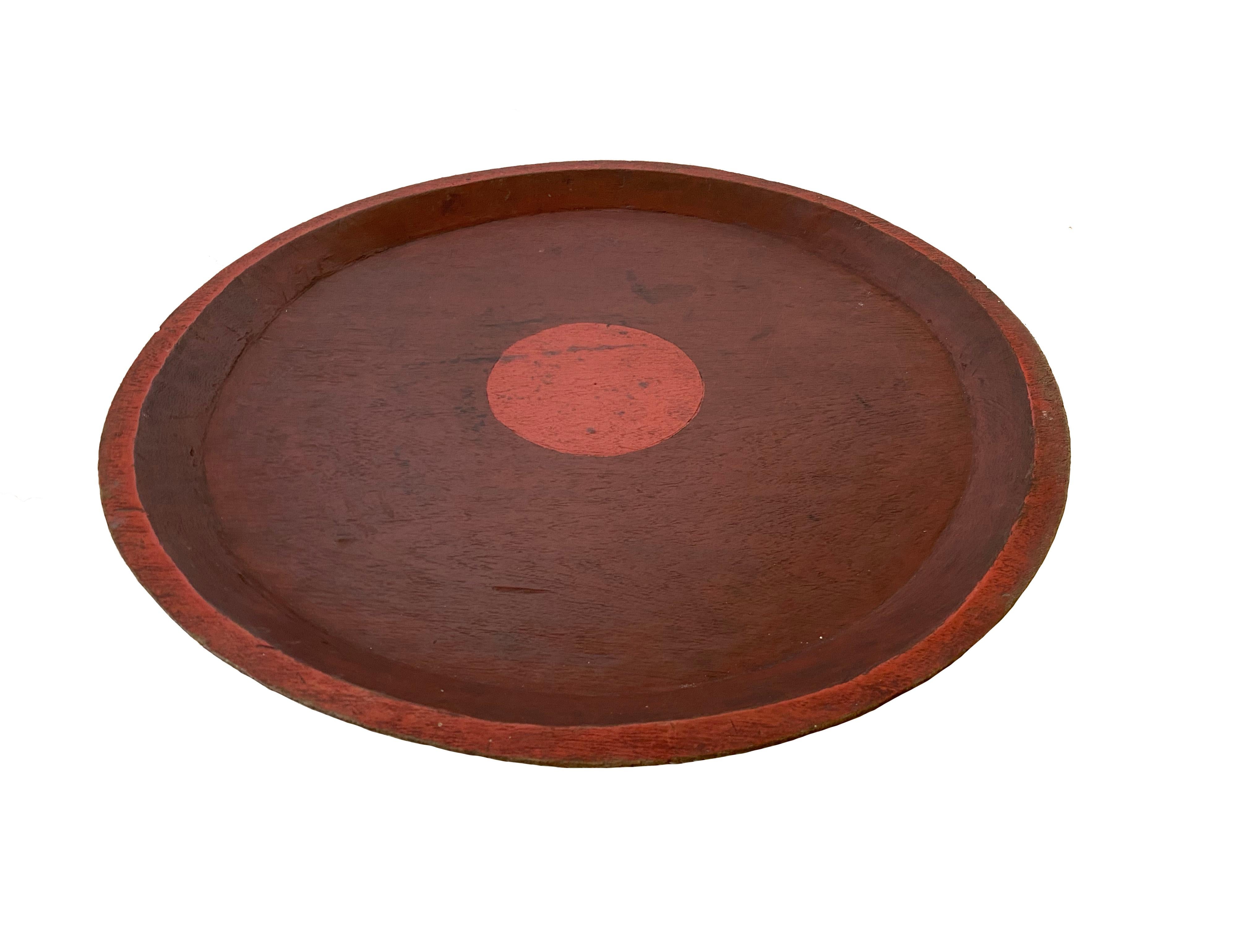 Other Vintage Chinese Red Wood Tray For Sale