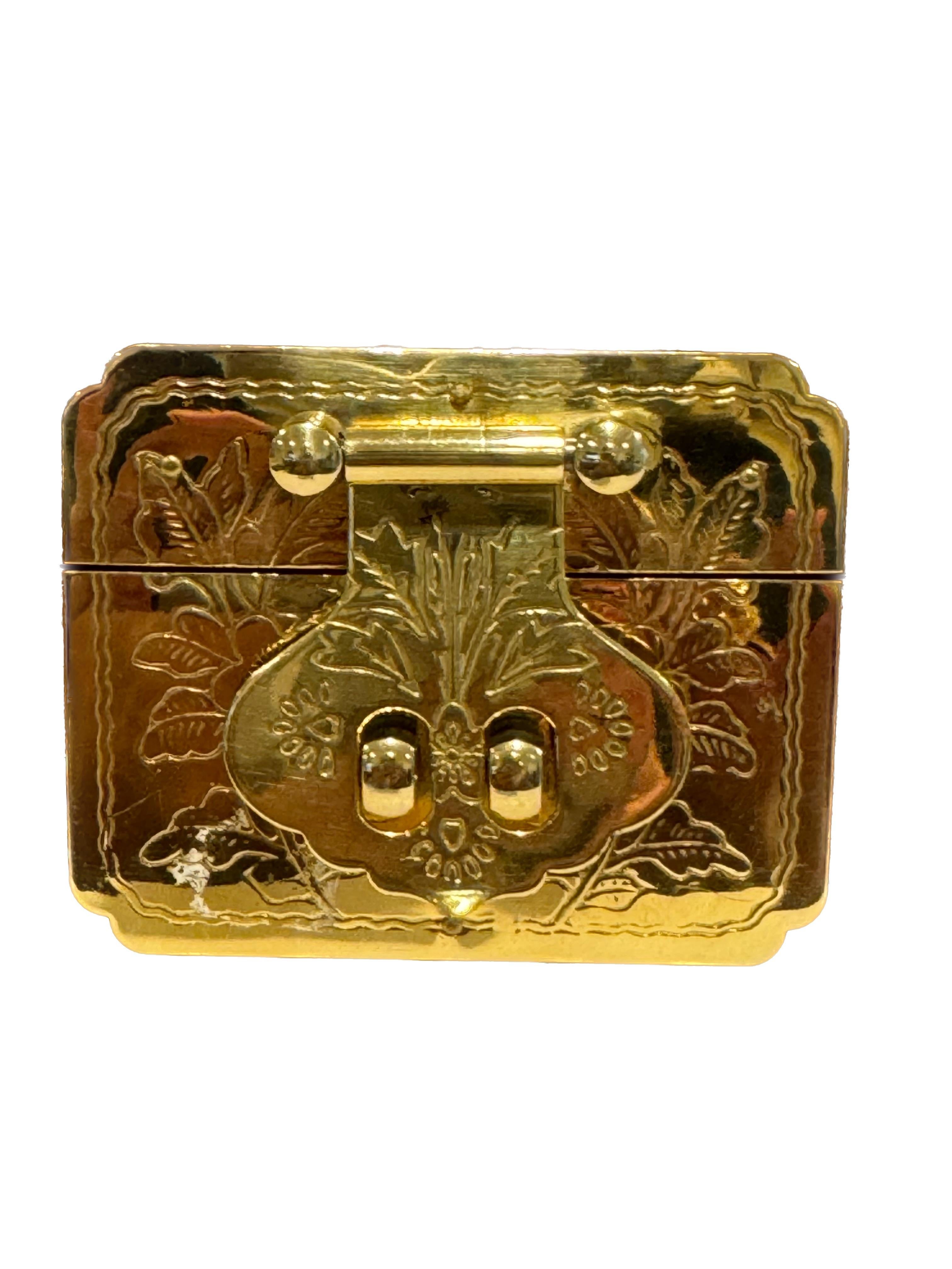 Vintage Chinese Rosewood And Brass Longevity Ring Jewelry Small  Box 2