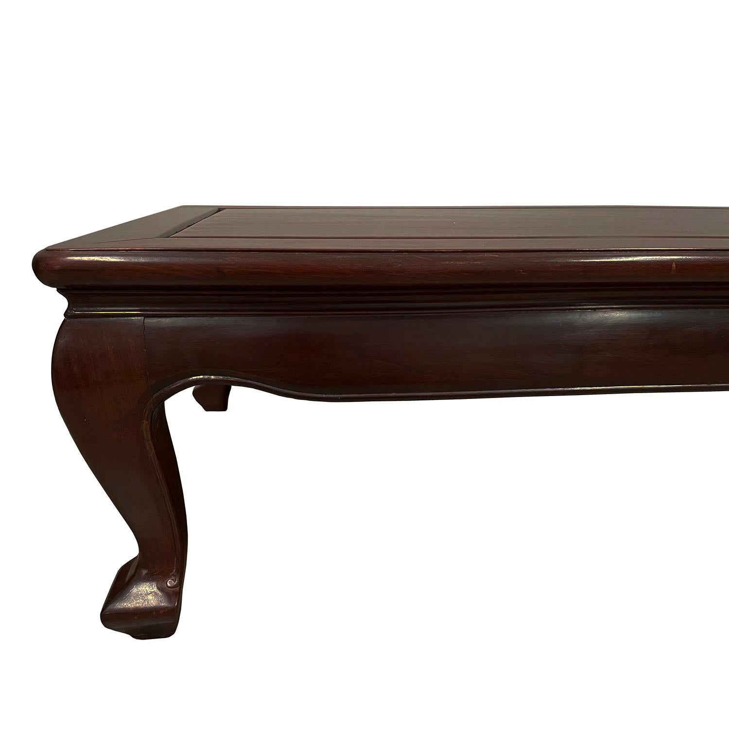 Chinese Export Vintage Chinese Rosewood Carved Coffee Table